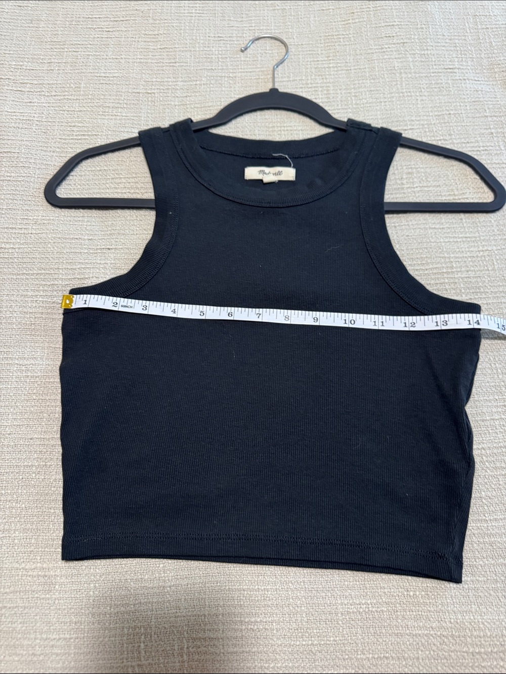Madewell Black Ribbed Cropped Tank - Picture 4 of 5